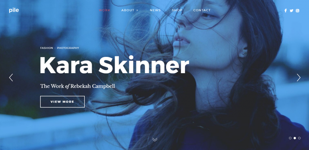 Pile WordPress photography theme