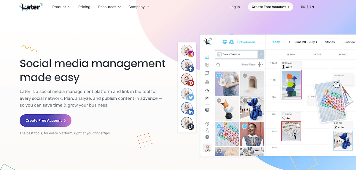 Later homepage