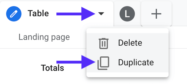 Duplicating a table in GA4
