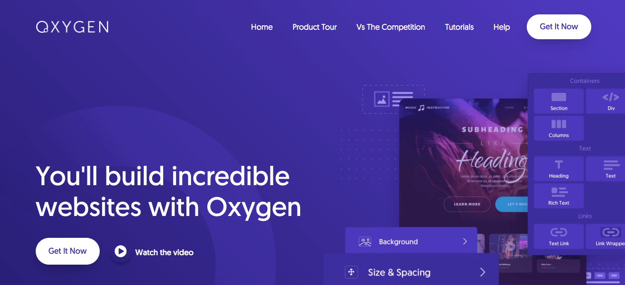 Oxygen page builder