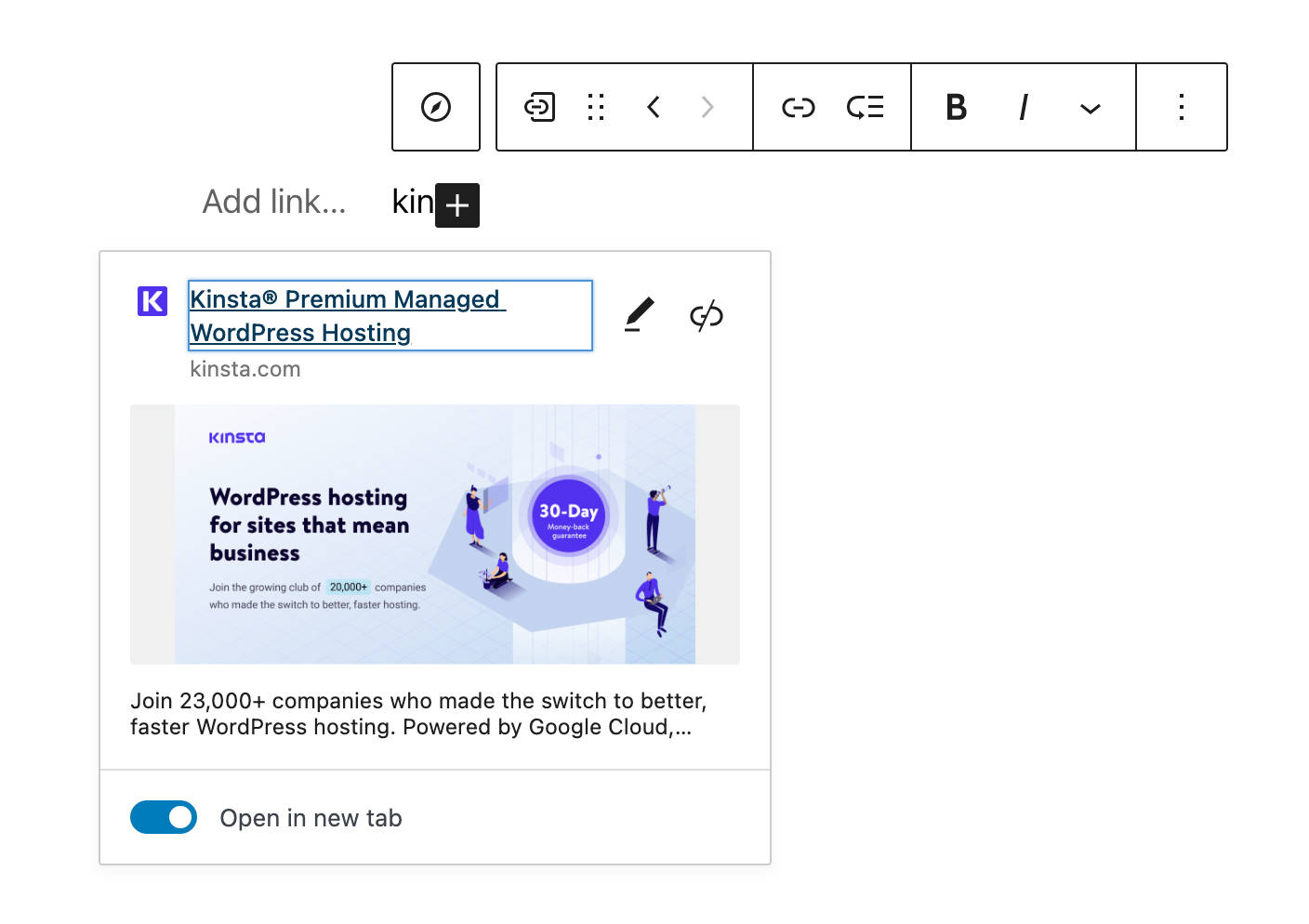 Rich preview for Navigation Links.