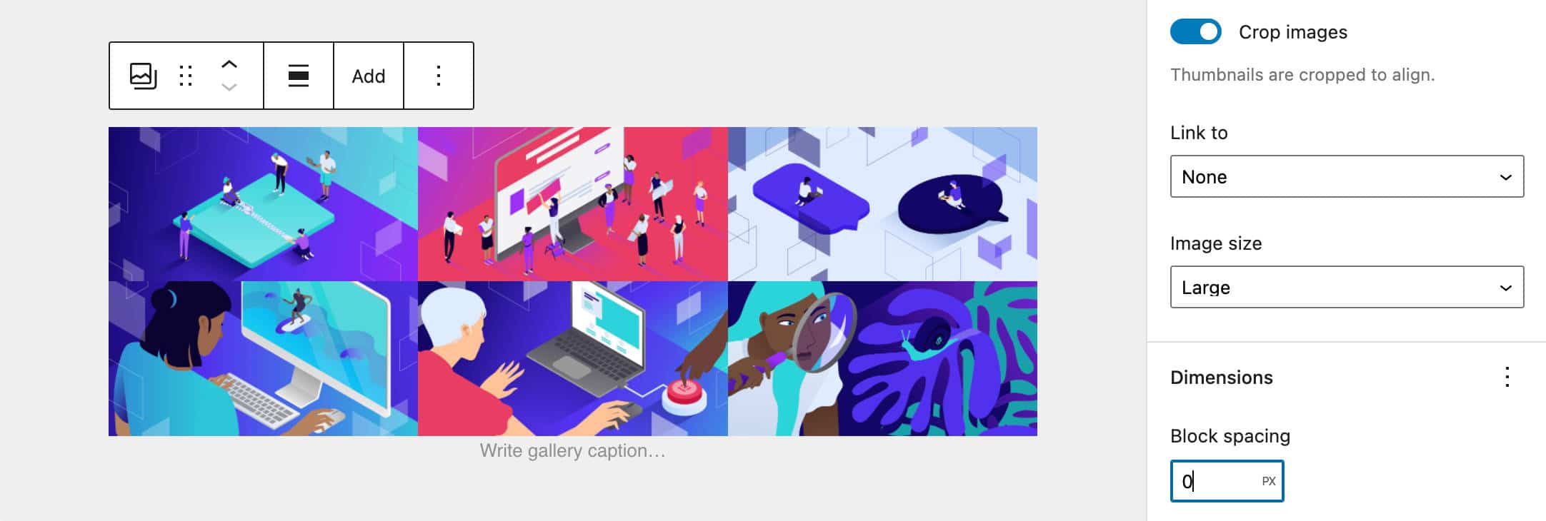 Images without block spacing.