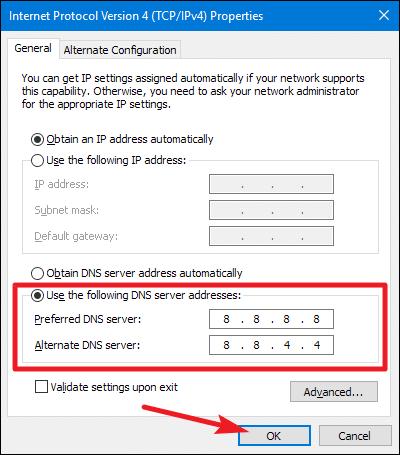 Switching to Google’s public DNS
