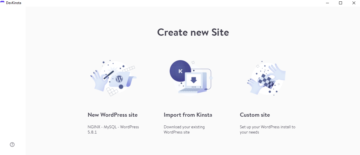 DevKinsta Interface