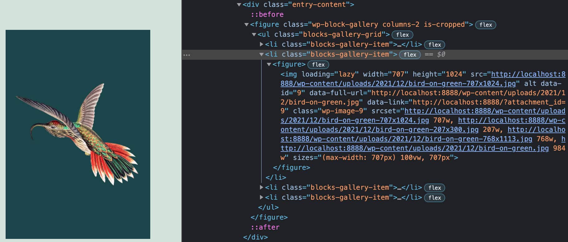 Gallery block in WordPress 5.8.