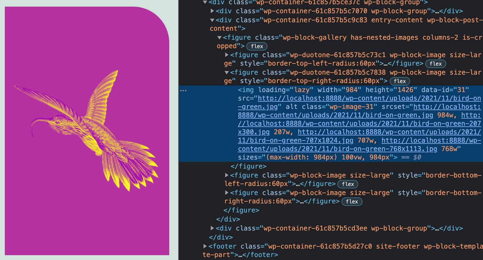 Gallery block in WordPress 5.9.