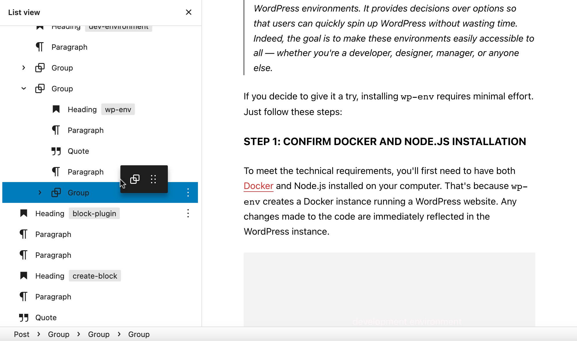 Drag and drop in List View.