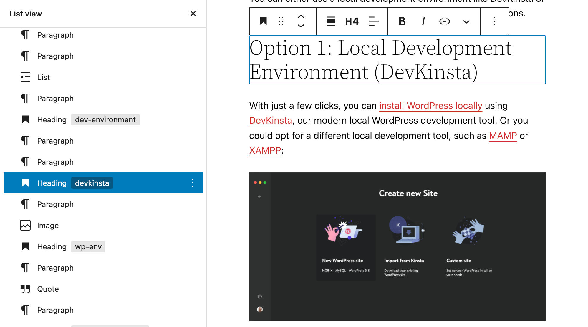 HTML anchors in List View.