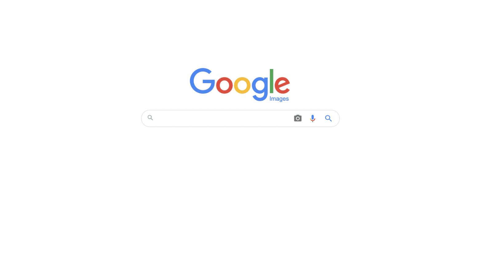 Google Images search engine page.