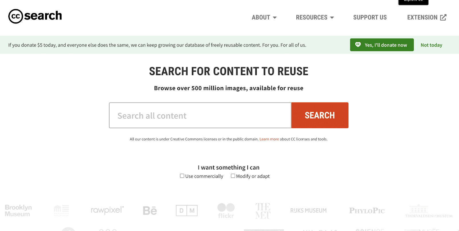 Creative Commons Search.