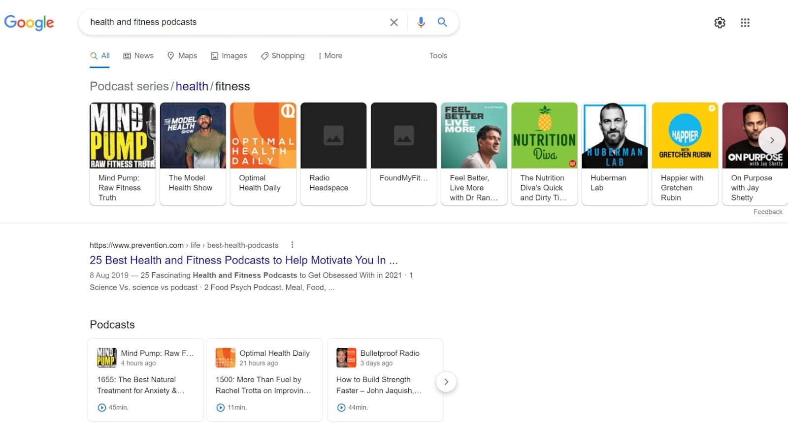 Google search results for 