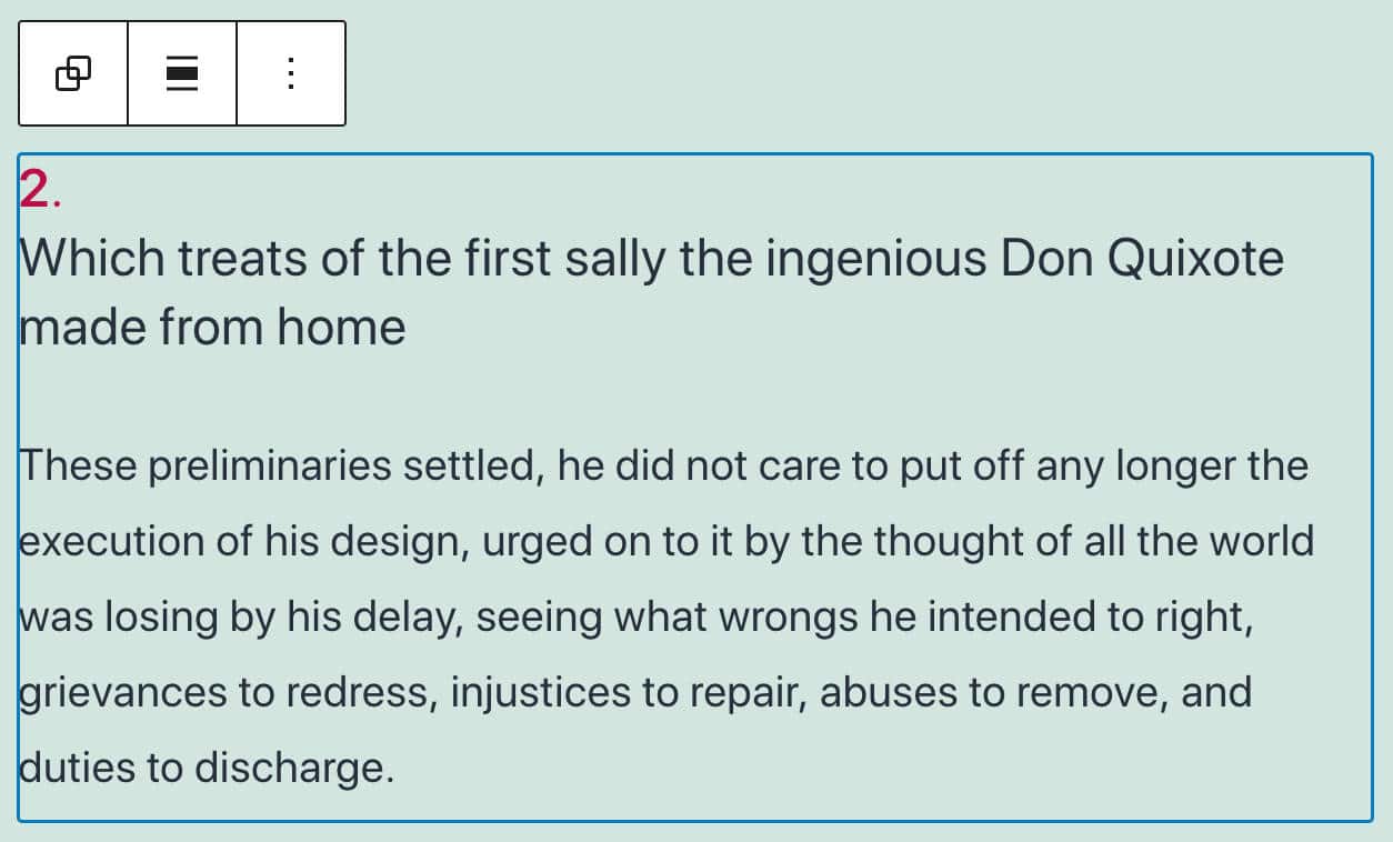 Heading and Paragraph pattern