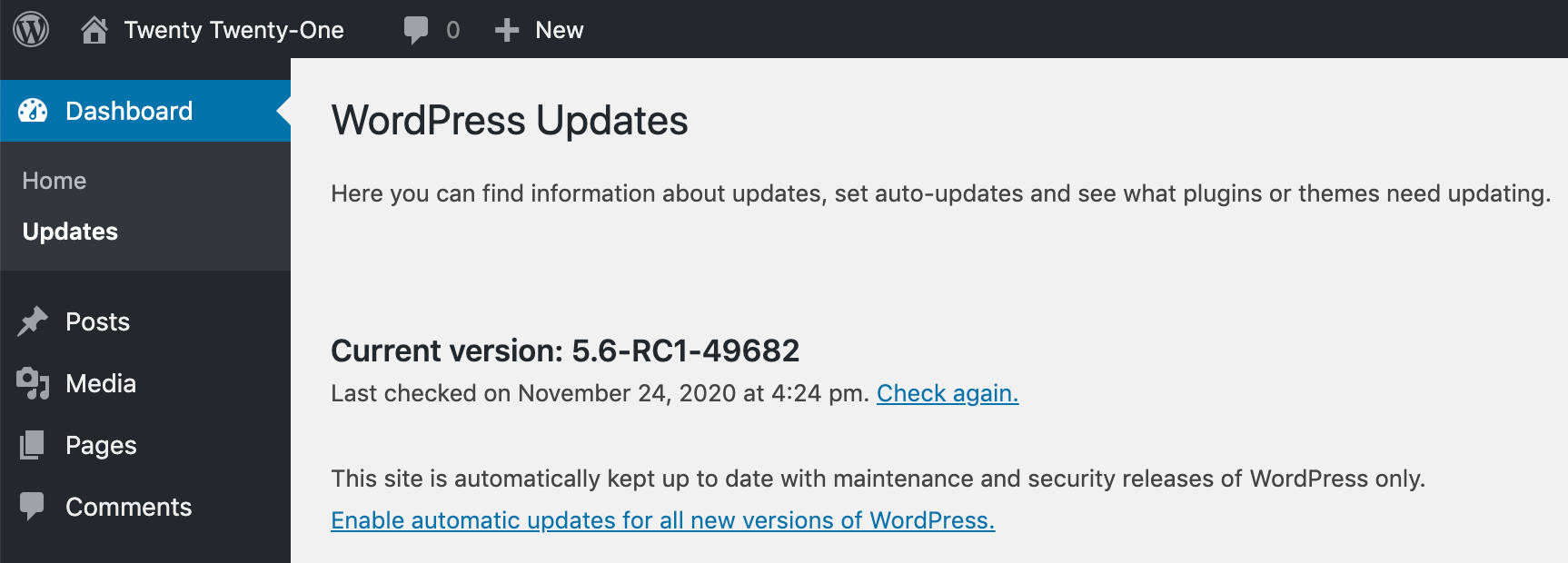 Enable automatic updates