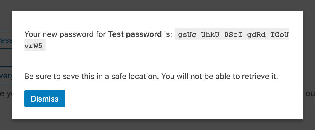 A new application password