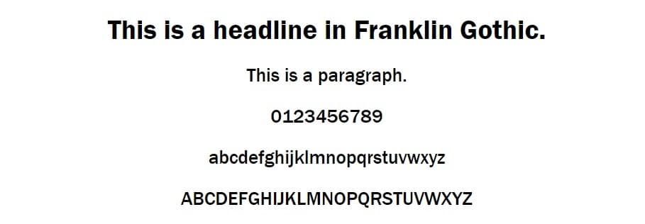 franklin gothic font