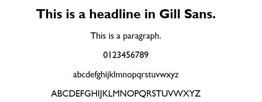 gill sans - web safe fonts