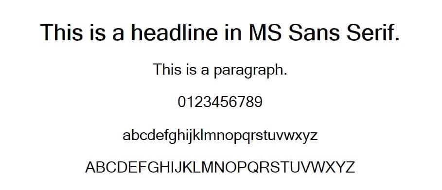 ms sans serif - web safe fonts