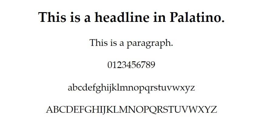 palatino font