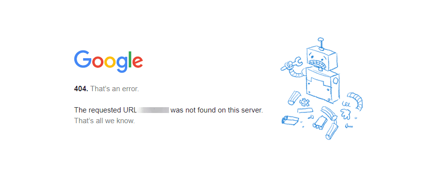 404 error