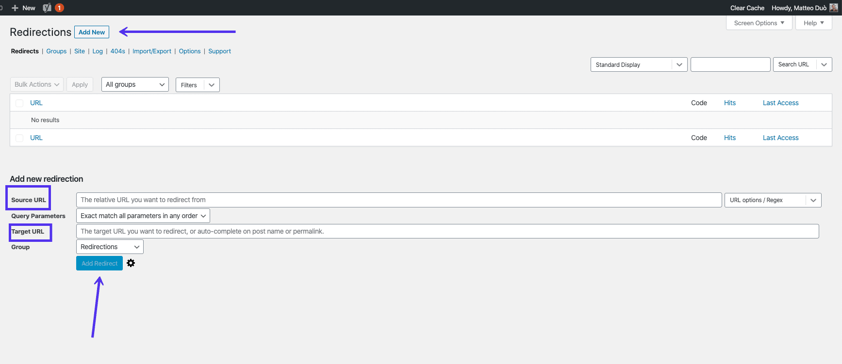 Creating redirects