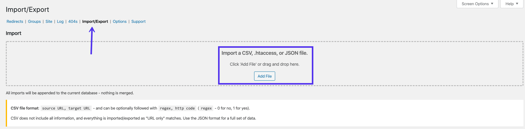 Importing redirects