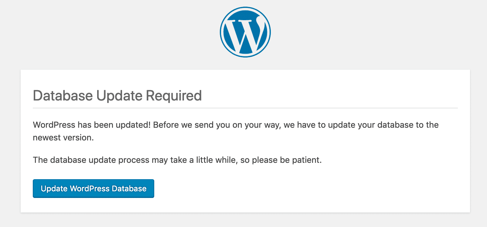 Database update required