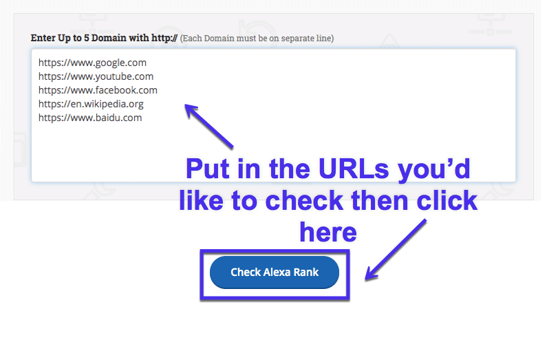 Check multiple Alexa ranks