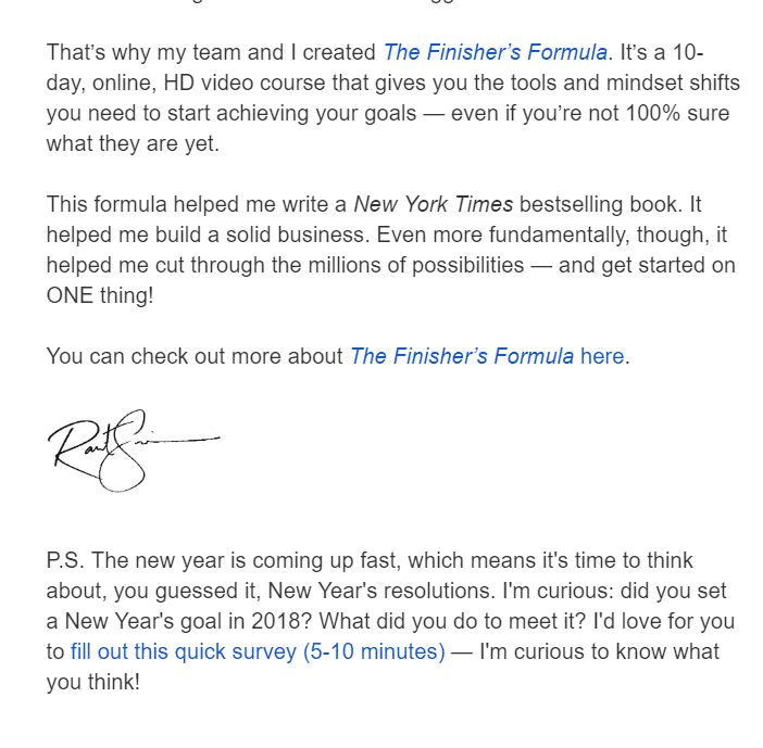 Email survey