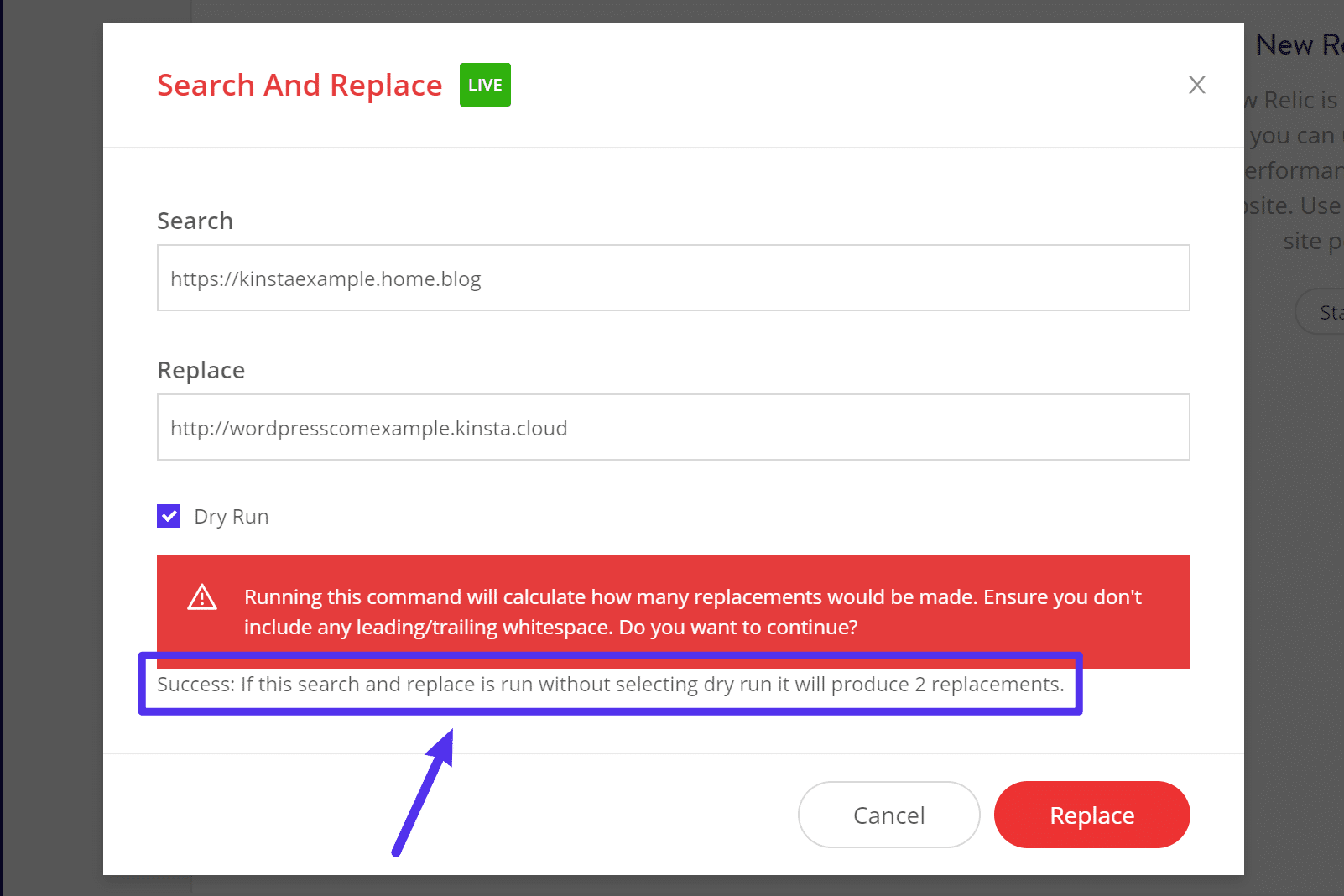 Look for the success message before unchecking the