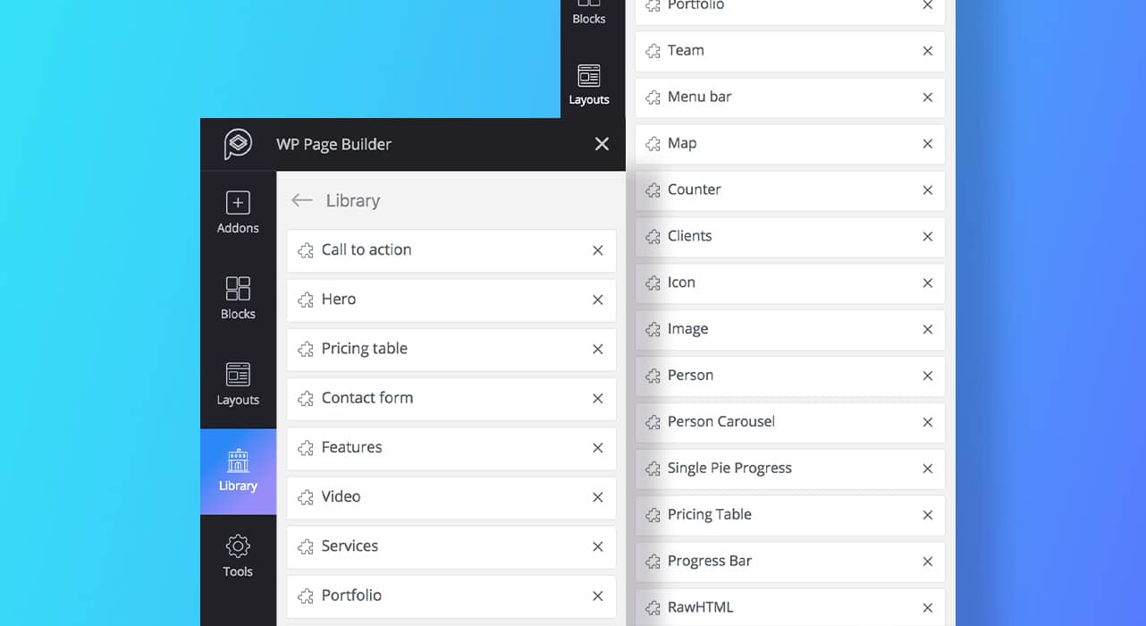 WP Page Builder library