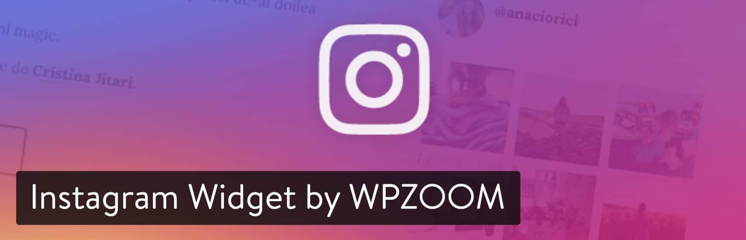 Instagram Widget by WPZOOM plugin Instagram Widget by WPZOOM plugin