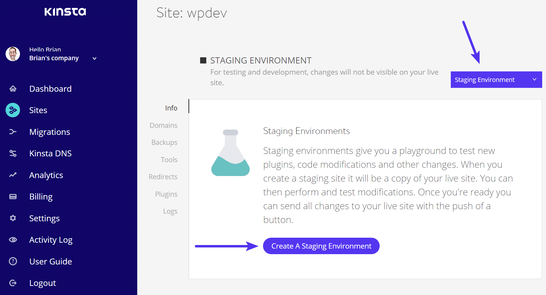 Staging environment Staging environment