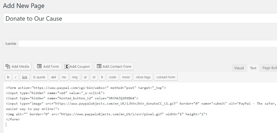 Paste code into text editor Paste code into text editor