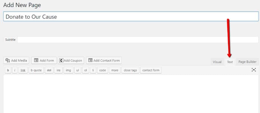 WordPress text editor WordPress text editor