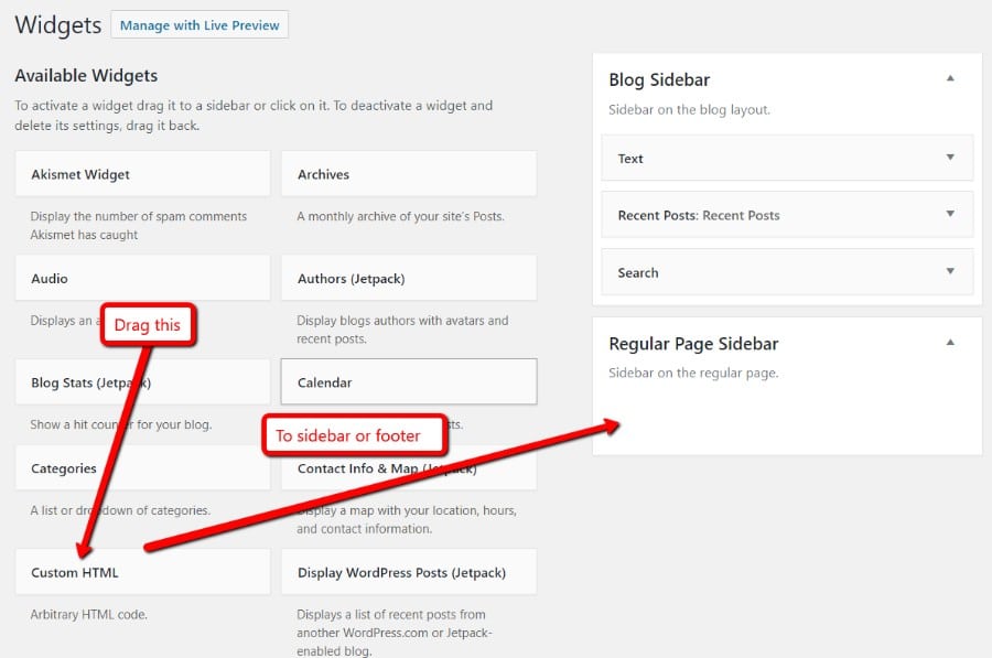 Custom HTML widget Custom HTML widget