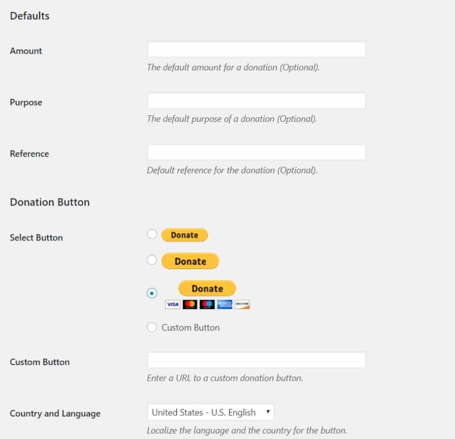 Choose a Donate button Choose a Donate button