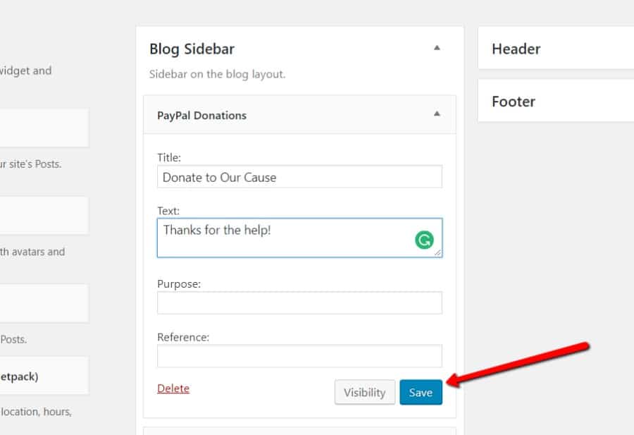 Customize PayPal Donations widget Customize PayPal Donations widget