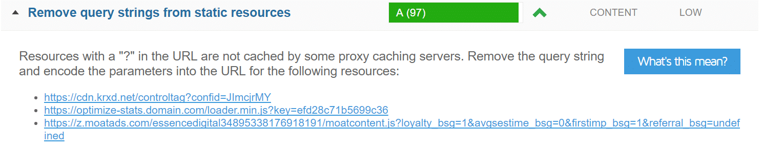 gtmetrix remove query strings from static resources