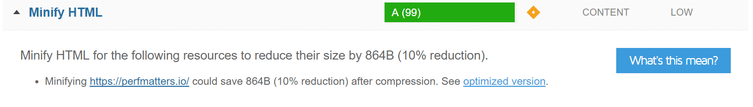 gtmetrix minify html