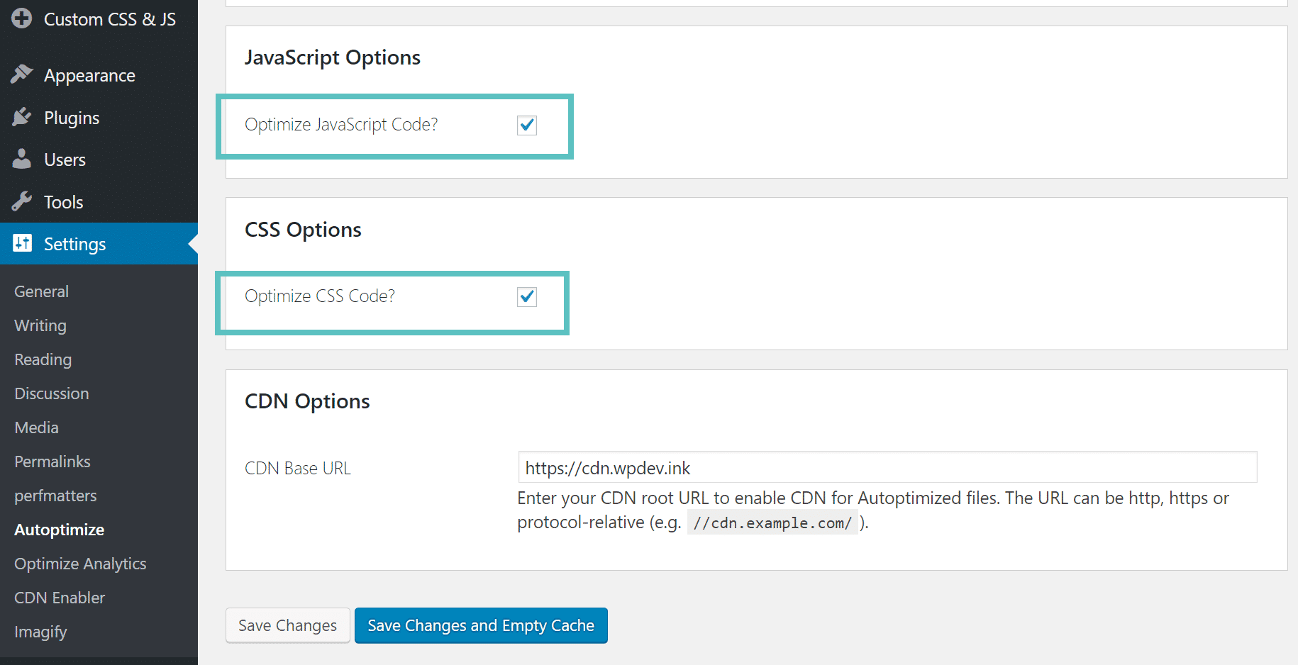 minify css and javascript code