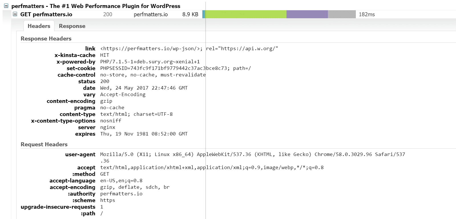 gtmetrix http response header