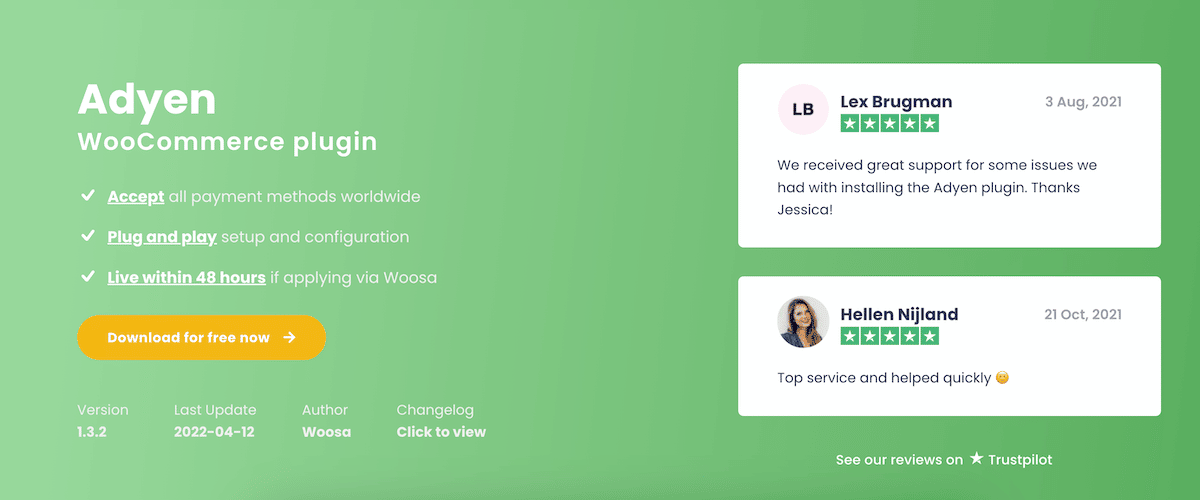 Adyen WooCommerce payment gateway