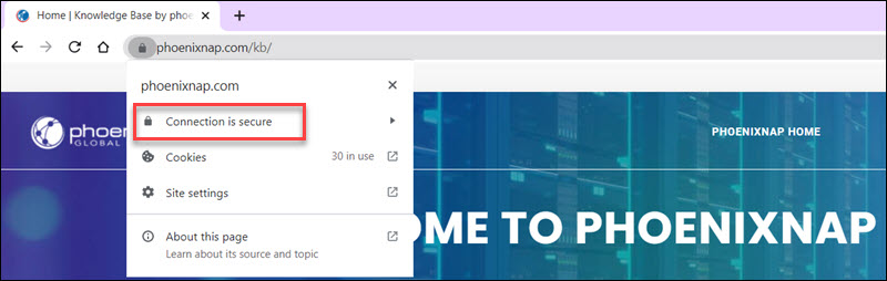 Connection is secure