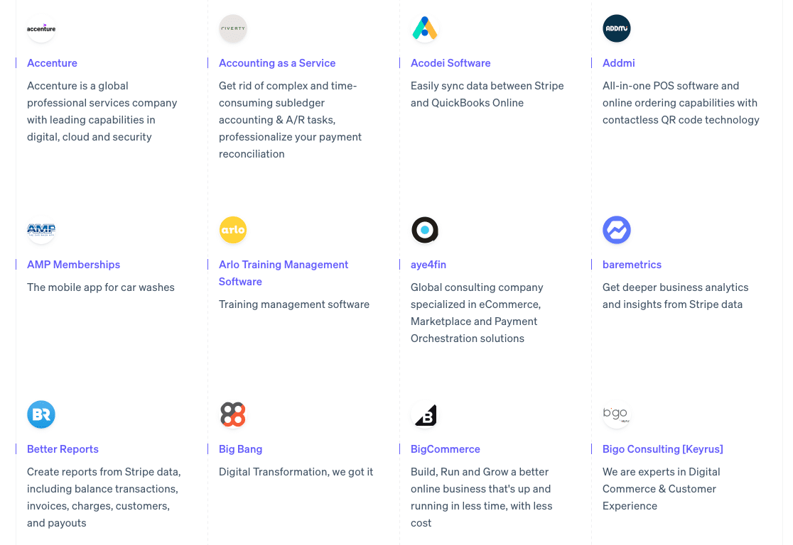 Stripe boasts a vast integration library