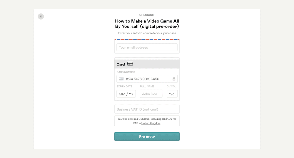 A Freemius payment gateway screen, showing card payment fields, a field for an email address, and a blue