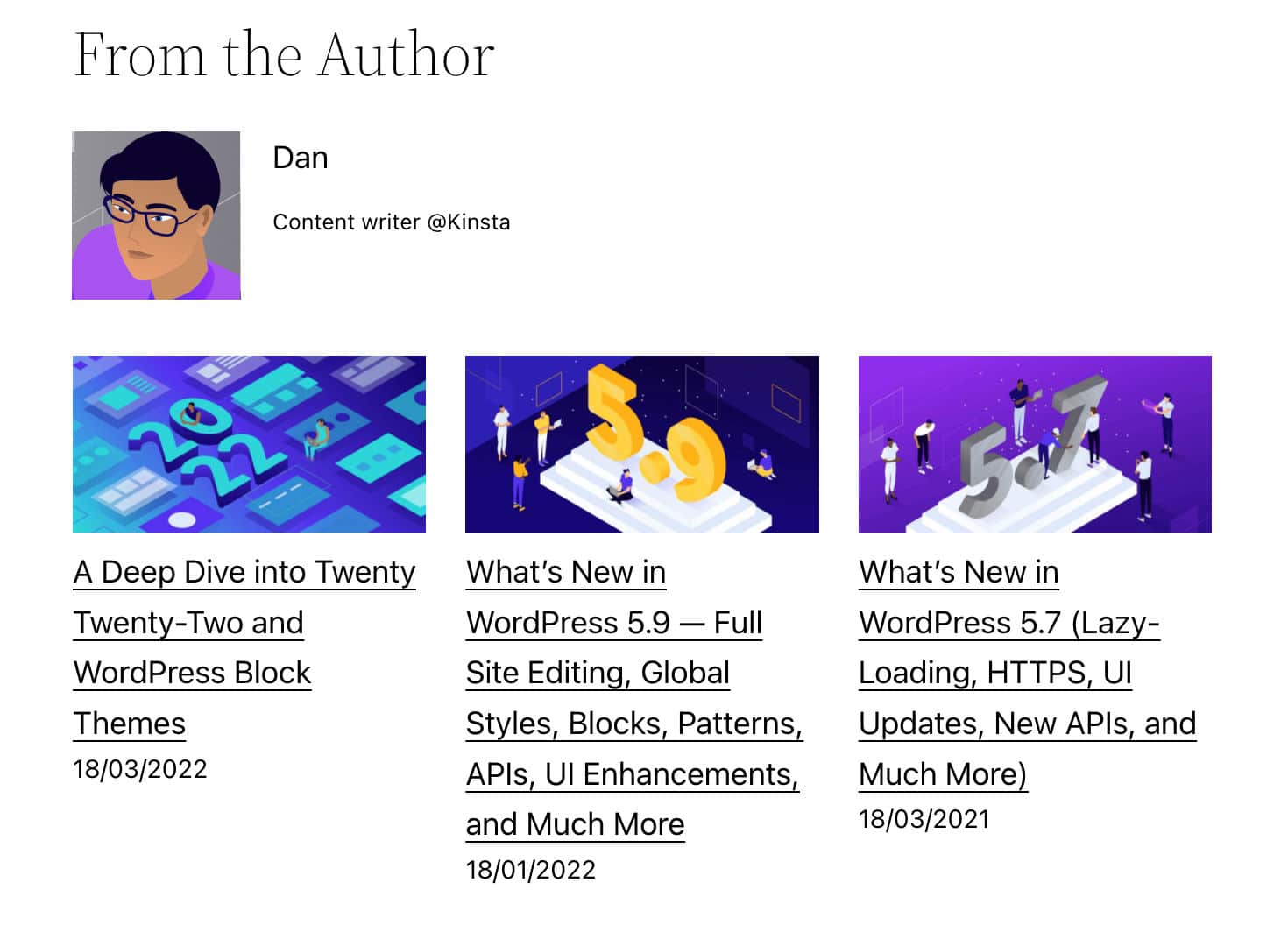 A Group block including Post Author and Latest Posts
