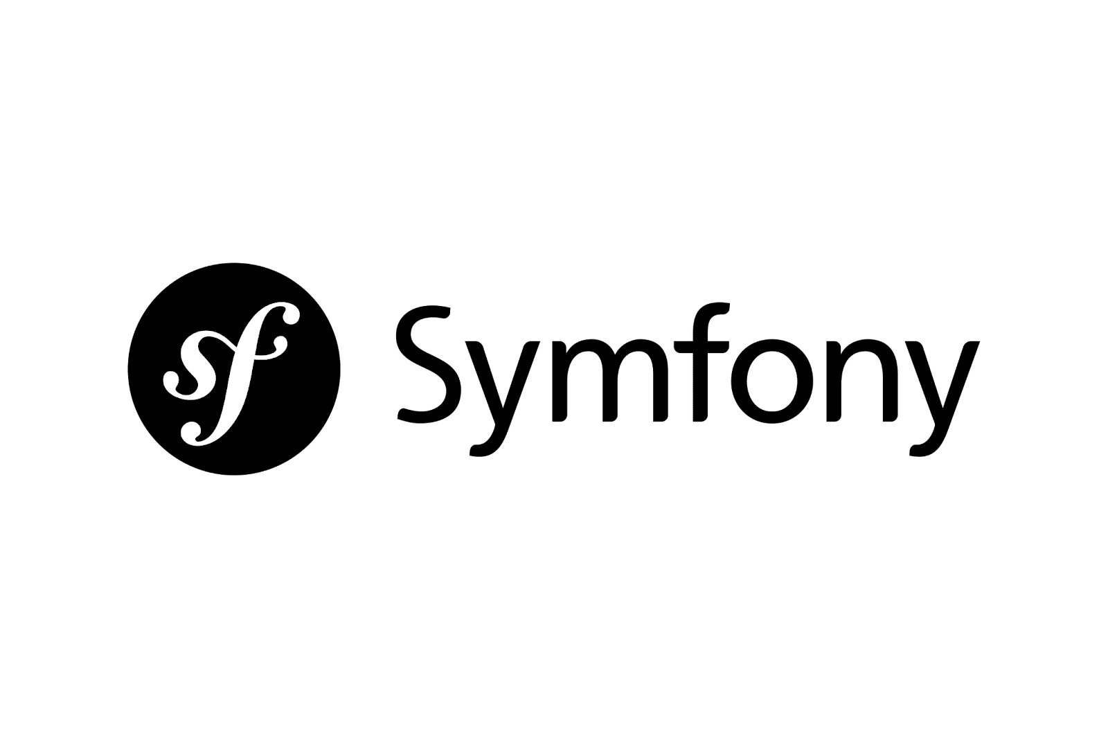 The Symfony logo with the word in black and the initials