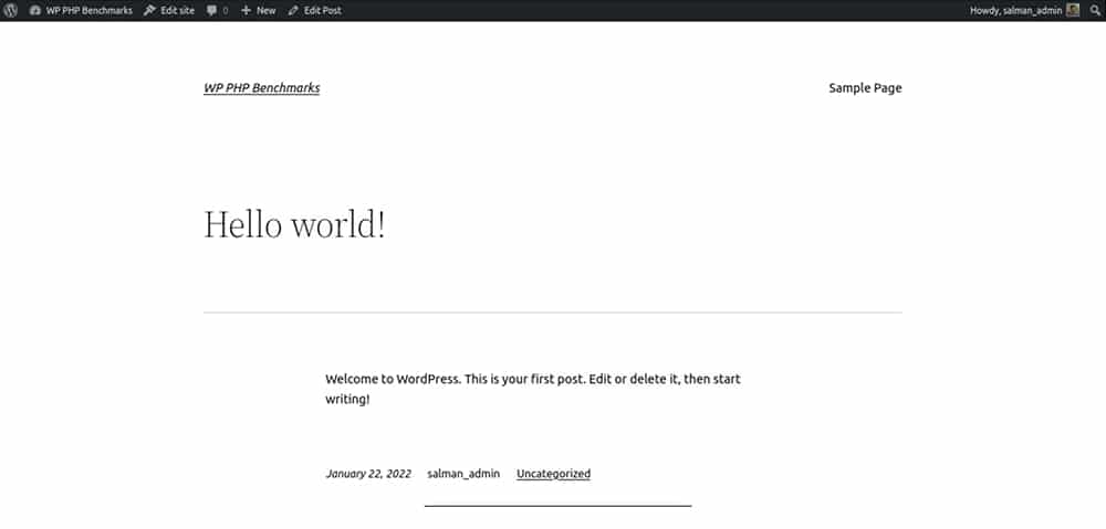 WordPress 5.9-RC2 test page for PHP benchmarks.