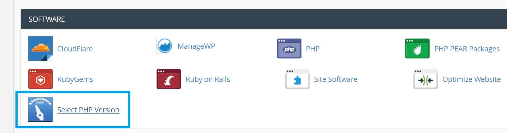 Select PHP version in cPanel select php version