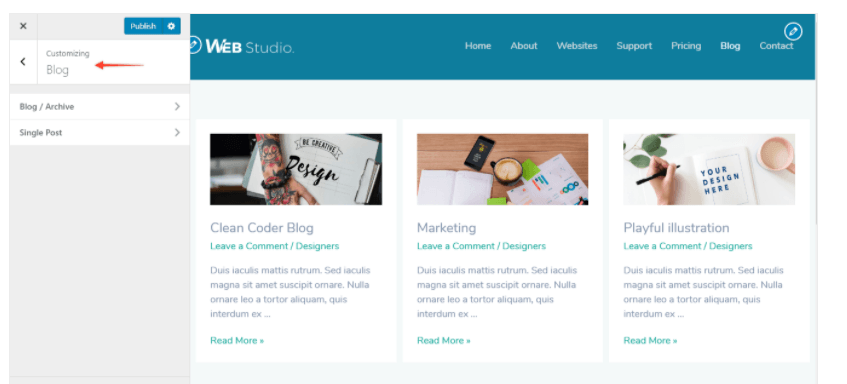 customize blog layout